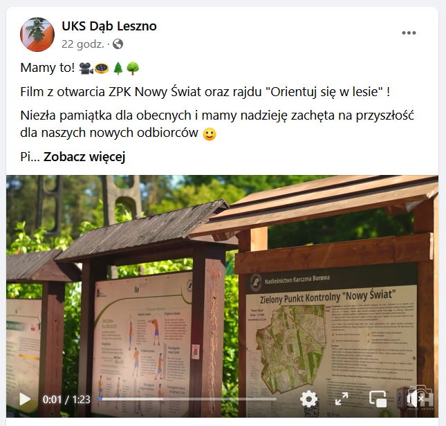 Zrzut z ekranu facebook UKS "Dąb" Leszno
