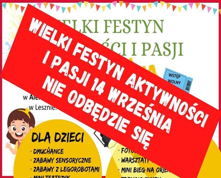 Odwołanie festynu (Miasto Leszno)