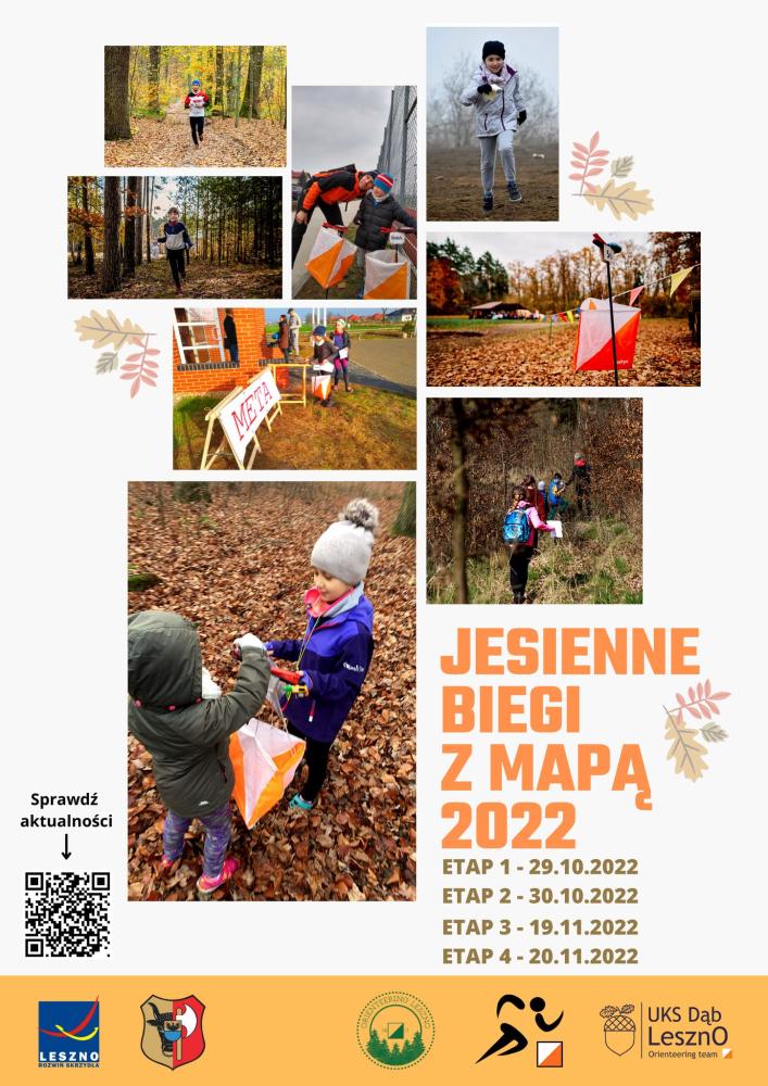 Plakat&#x20;Jesienne&#x20;Biegi&#x20;z&#x20;mapą&#x20;&#x28;UKS&#x20;&#x22;Dąb&#x22;&#x20;Leszno&#x29;