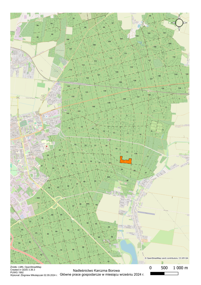 Mapa&#x20;z&#x20;zaznaczonymi&#x20;oddziałami&#x2c;&#x20;na&#x20;których&#x20;prtowadzone&#x20;będa&#x20;prace&#x20;gospodarcze&#x20;&#x28;Z&#x2e;Mikołajczak&#x29;