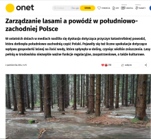 Powódz nie jest winą leśników